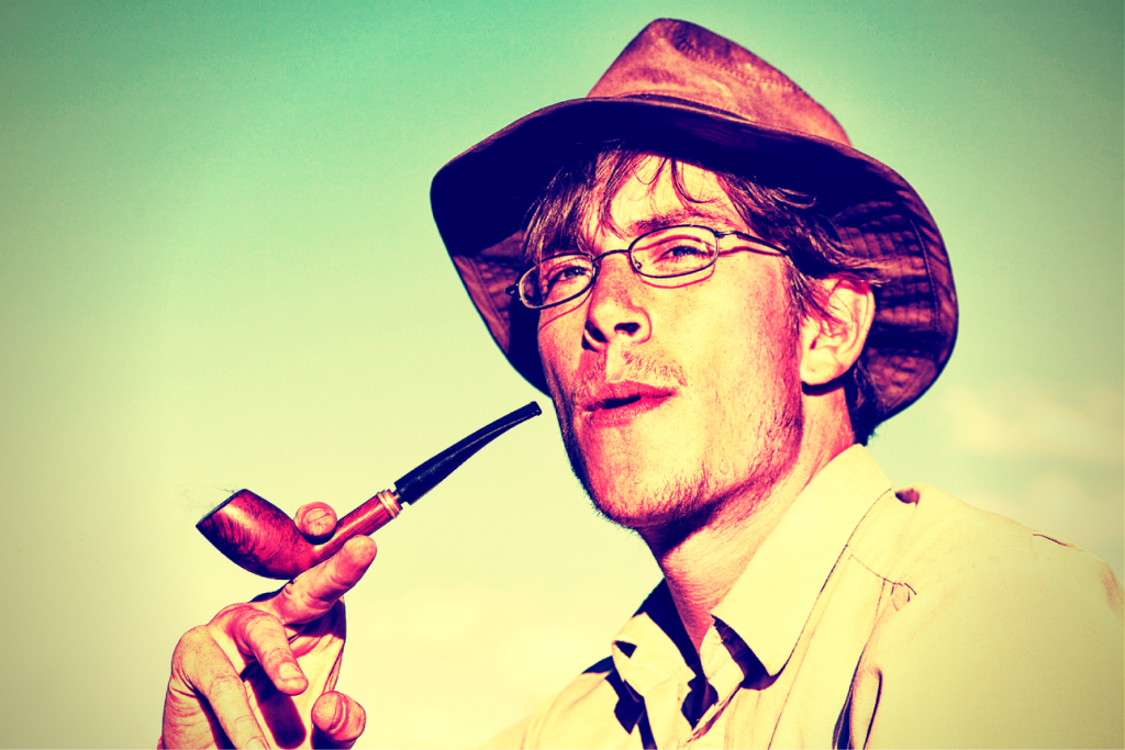 Man smoking pipe