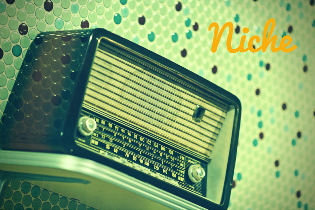 Vintage radio and the word "Niche"