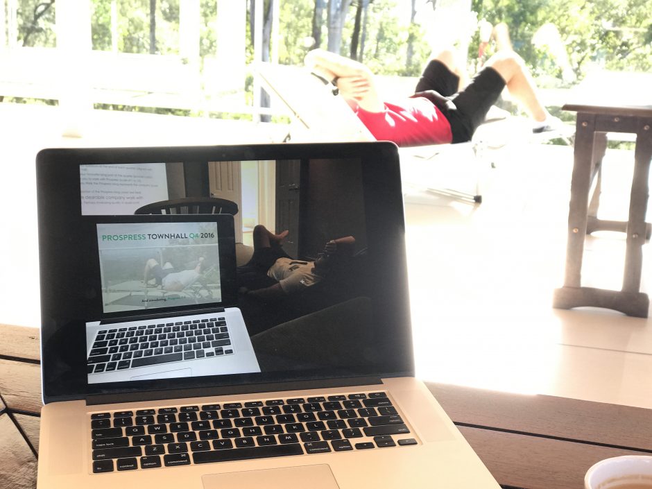 Matt relaxing at Prospress meetup