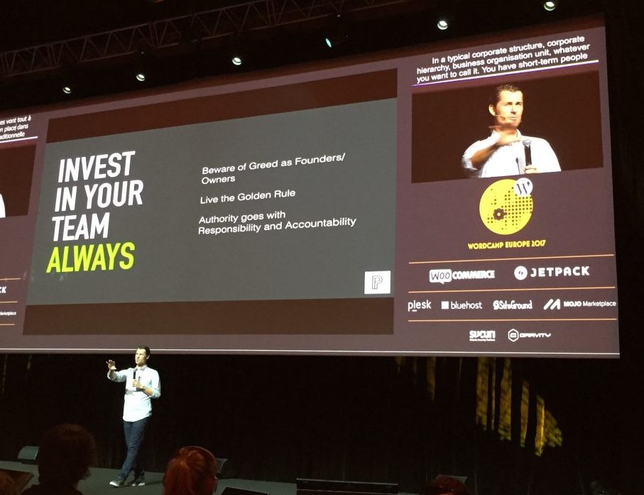 Josh Strebel on stage at WCEU 2017