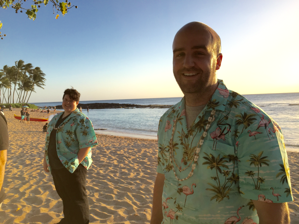 Two people on the beach at Prosparadise